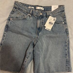 Mango Light Blue Denim Shorts